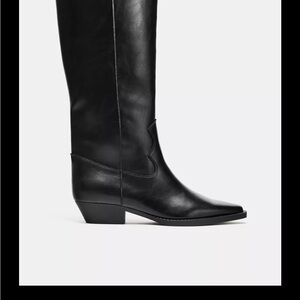 Zara Sleek Black Heeled Boots